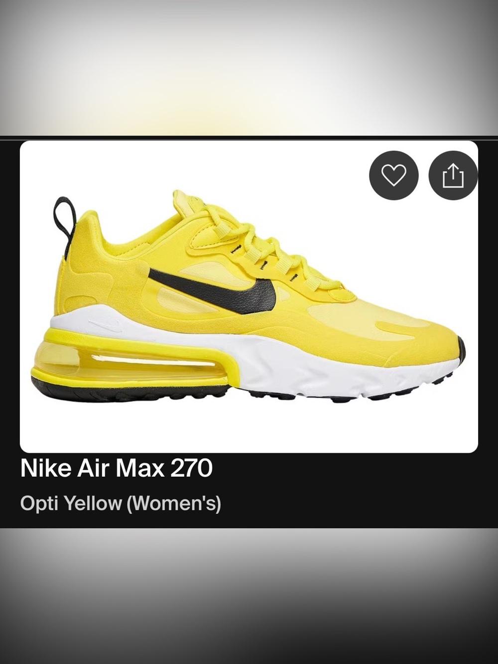 Nike Kids Bright Yellow and Black Sneaker Trainers